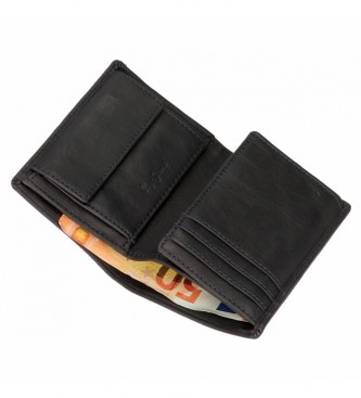 Pepe Jeans Usnjena denarnica Badge vertical z denarnico za kovance Marine