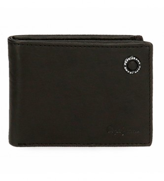 Pepe Jeans Badge Leather Wallet Black
