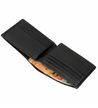 Pepe Jeans Usnjena denarnica Badge rjava -11x8x1cm