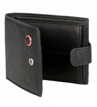 Pepe Jeans Leather wallet Badge Marino with click closure