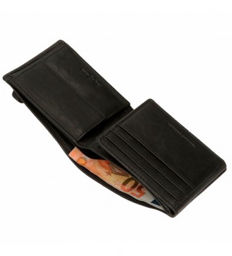 Pepe Jeans Leather wallet Badge Black -11.5x8.5x1cm