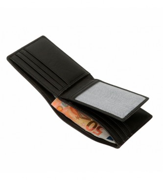 Pepe Jeans Badge Leder Brieftasche mit Kartenhalter Schwarz