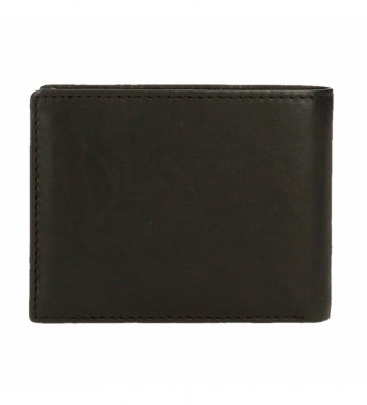 Pepe Jeans Badge Portefeuille en cuir avec porte-cartes noir