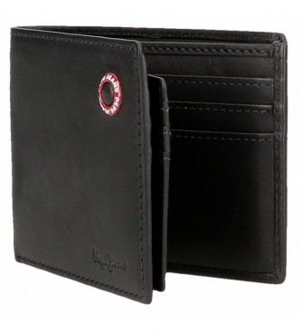 Pepe Jeans Badge leather wallet with card holder Marine