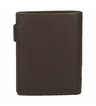 Pepe Jeans Basingstoke Brown leather wallet with click closure