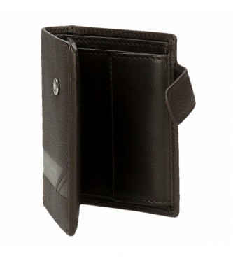 Pepe Jeans Basingstoke Brown leather wallet with click closure
