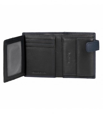 Pepe Jeans Basingstoke Navy leather wallet with click closure
