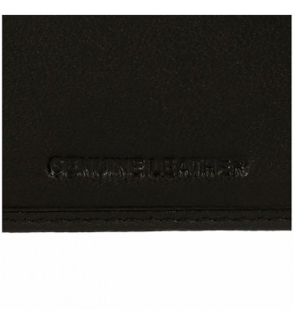 Pepe Jeans Carteira de Couro Basingstoke Upright Leather Wallet com Bolsa de Moedas Preta