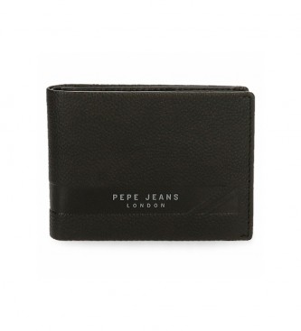 Pepe Jeans Portafoglio in pelle nera Basingstoke -11x8x1cm-