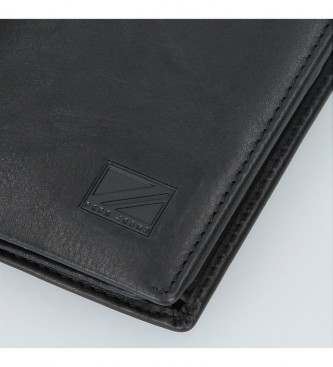 Pepe Jeans Chief Black leather wallet with click clasp closure