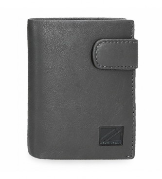 Pepe Jeans Chief Grey leather wallet with click closure