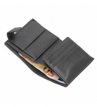Pepe Jeans Chief Siva usnjena denarnica z zapiranjem na klik