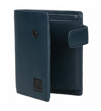 Pepe Jeans Chief Blue leather wallet with click closure