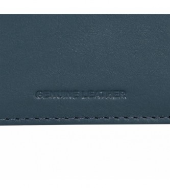 Pepe Jeans Chief Blue leather wallet with click closure
