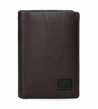 Pepe Jeans Chief vertical leather wallet with coin purse Black