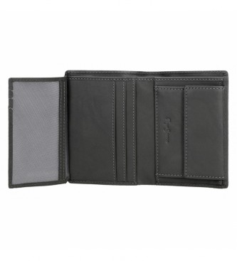 Pepe Jeans Vertikalna usnjena denarnica Chief z denarnico za kovance Siva