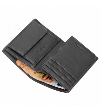 Pepe Jeans Vertikalna usnjena denarnica Chief z denarnico za kovance Siva