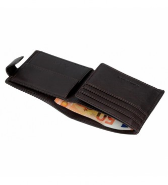 Pepe Jeans Pjl Chief Brown wallet with click clasp closure
