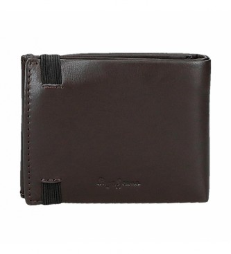 Pepe Jeans Pepe Jeans Chief Brown leather wallet with rubber band