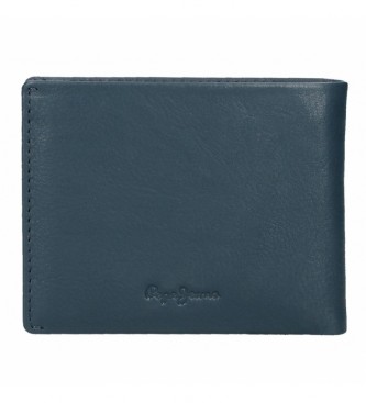 Pepe Jeans Chief leather wallet with card holder Blue