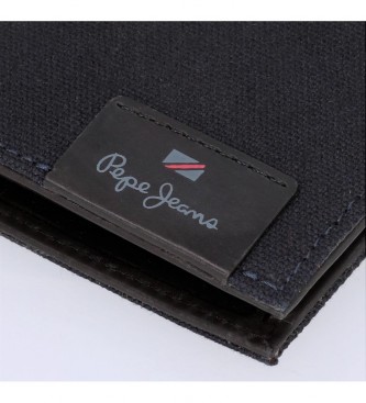 Pepe Jeans Hilltop vertical leather wallet Navy