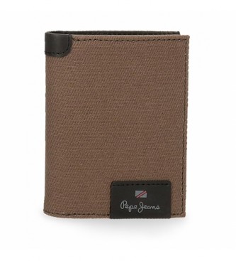 Pepe Jeans Hilltop vertical leather wallet Brown