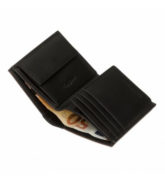 Pepe Jeans Hilltop vertical leather wallet Brown