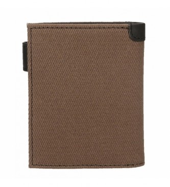 Pepe Jeans Hilltop Brown leather wallet with click closure