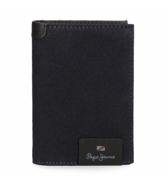Pepe Jeans Hilltop vertical leather wallet with coin purse Marine