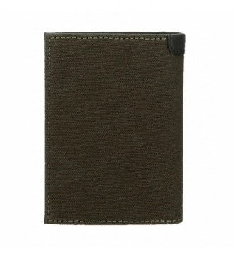 Pepe Jeans Hilltop vertical leather wallet with coin purse Dark Green