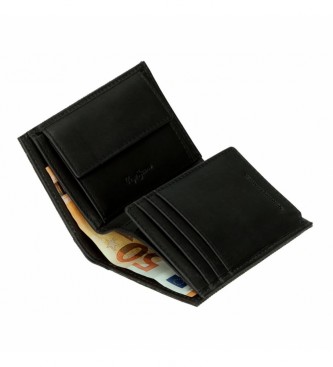 Pepe Jeans Pionowy skórzany portfel Hilltop z saszetką na monety w kolorze ciemnozielonym