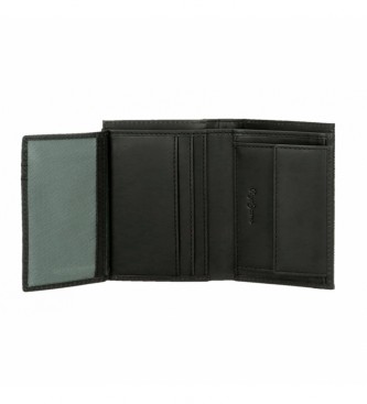 Pepe Jeans Navpična usnjena denarnica Hilltop s torbico za kovance, temno zelena
