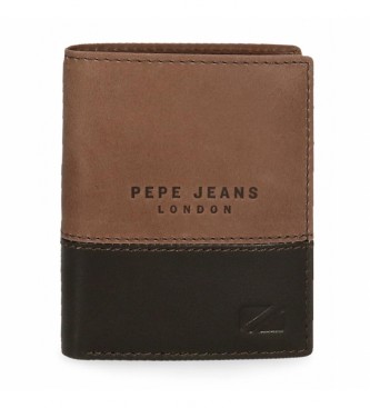 Pepe Jeans Leather briefcase Kingdom vertical Brown