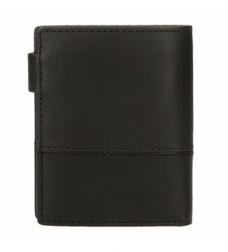 Pepe Jeans Kingdom Black leather wallet with click closure