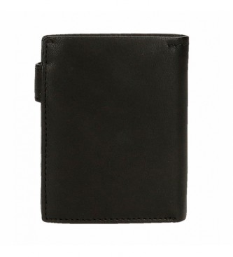 Pepe Jeans Strand Black leather wallet with click clasp closure