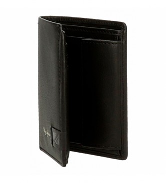 Pepe Jeans Strand vertical leather wallet with coin purse Black
