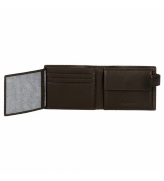 Pepe Jeans Pjl Strand Brown wallet with click closure