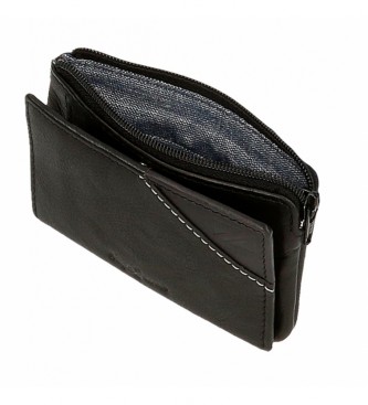 Pepe Jeans Carteira de Couro Pepe Jeans Striking Leather Wallet - Porta-cartes Preto
