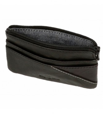 Pepe Jeans Pepe Jeans Udarna usnjena denarnica z držalom za kartice črna