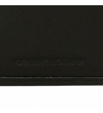 Pepe Jeans Pepe Jeans Efektowny skórzany portfel z etui na karty czarny