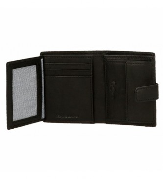 Pepe Jeans Striking Black leather wallet with click clasp closure