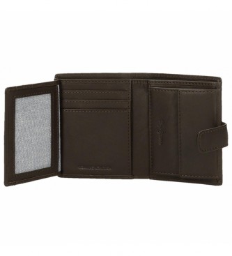 Pepe Jeans Striking Brown leather wallet with click clasp closure