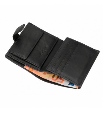 Pepe Jeans Striking Navy leather wallet with click closure