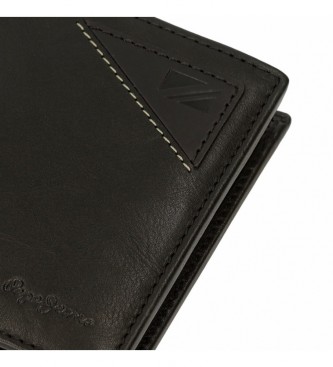 Pepe Jeans Striking vertical leather wallet with coin purse Black