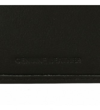 Pepe Jeans Efektowny skórzany portfel w kolorze czarnym