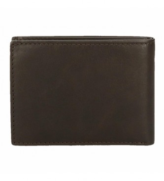Pepe Jeans Efektowny skórzany portfel w kolorze brązowym