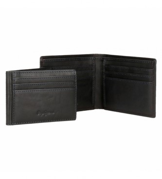 Pepe Jeans Udarna usnjena denarnica z držalom za kartice Marine