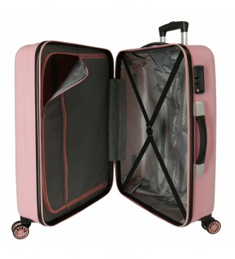 Joumma Bags Mickey Outline Pink Luggage Set -38x55x20cm