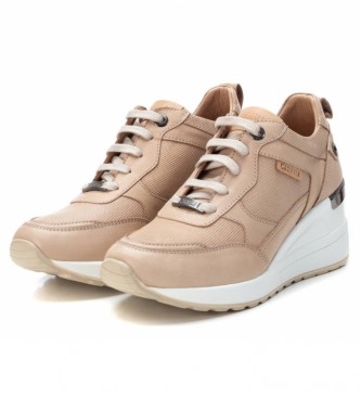 Carmela Leather sneakers 068231 beige -Height of the wedge: 6 cm
