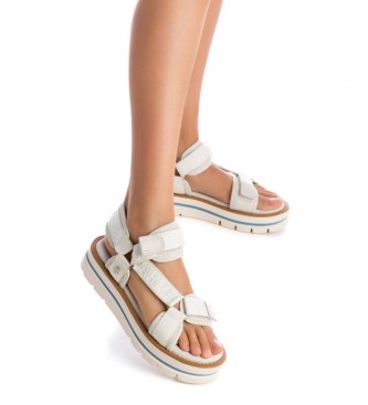 Carmela White leather sandals
